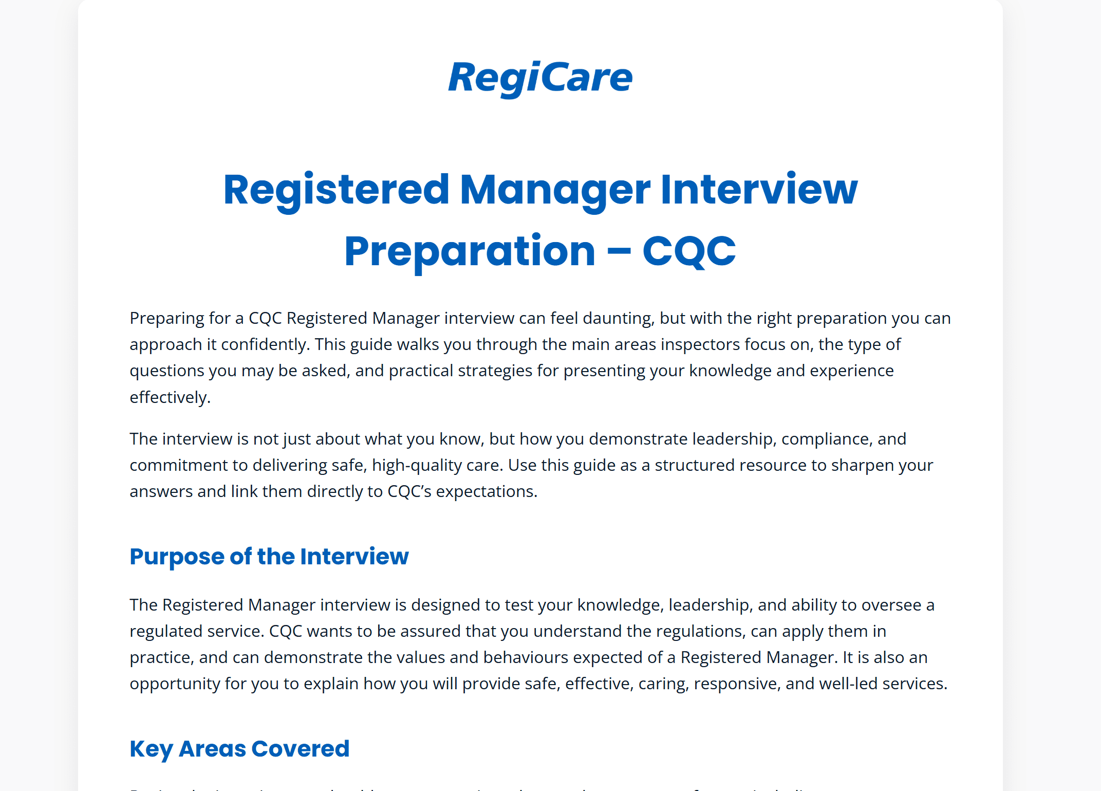 Registered Manager Guide