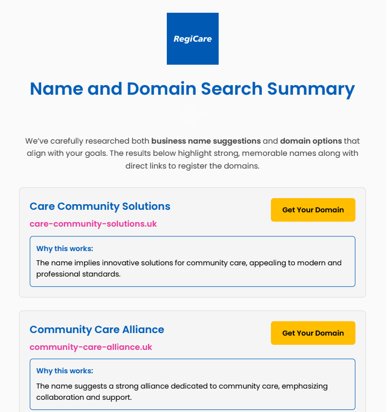 Naming and Domain Search Service